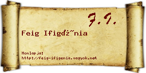 Feig Ifigénia névjegykártya